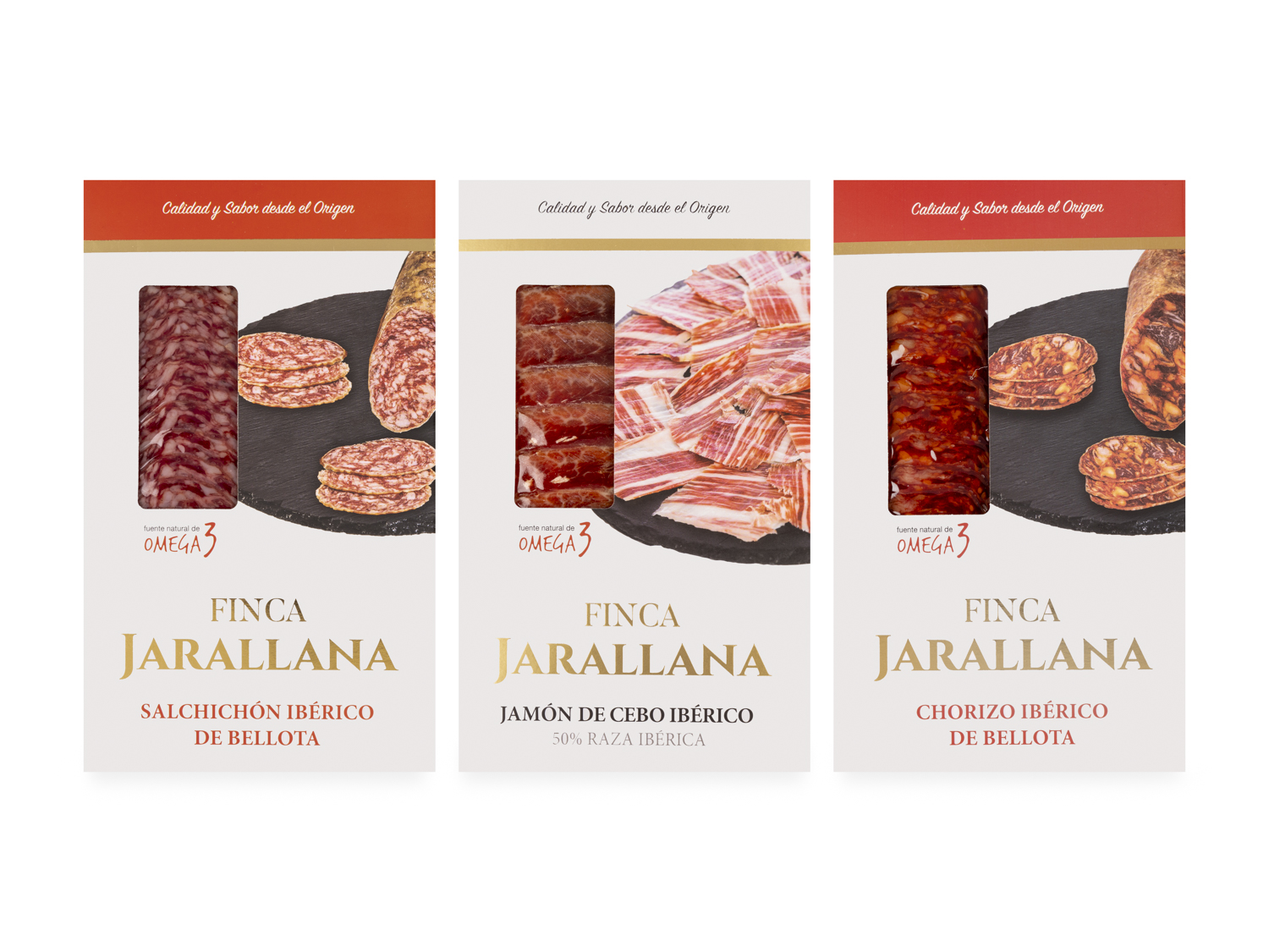 Pack Jamón cebo ibérico 50% , Chorizo bellota y salchichón bellota - Imagen 2